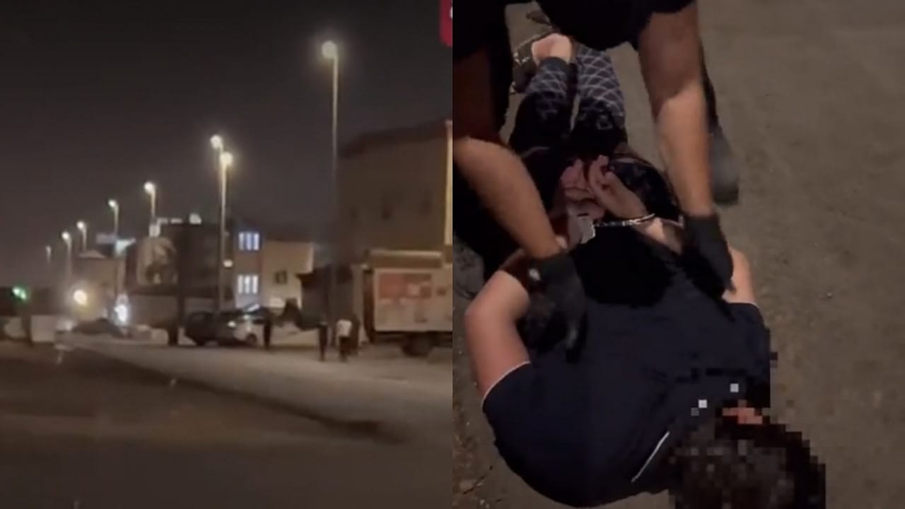 لحظة الإطاحة بمقيم روج للشبو في المدينة المنورة..فيديو