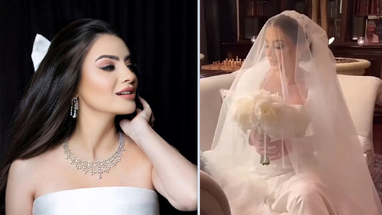 إطلالة ساحرة لـ دانية الشافعي من حفل زفافها..فيديو