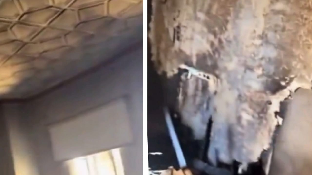 مواطن يوثق آثار حريق اندلع في بيته بسبب دفاية..فيديو