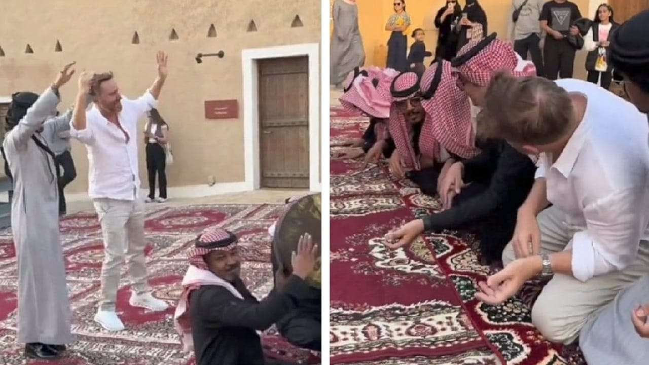 ديفيد غيتا يرقص السامري التراثية في الدرعية.. فيديو