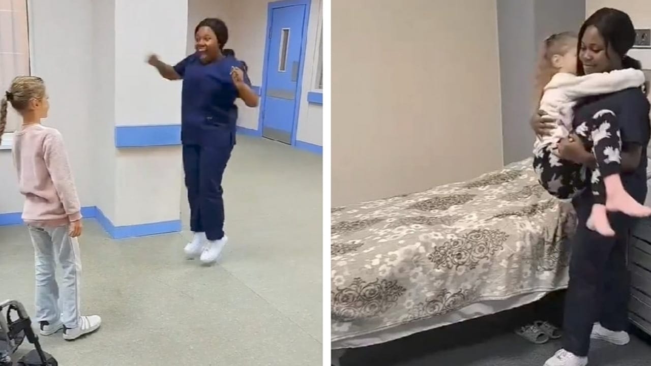 ممرضة ترقص فرحاً بعد تعافي صغيرة من رحلة علاج طويلة.. فيديو