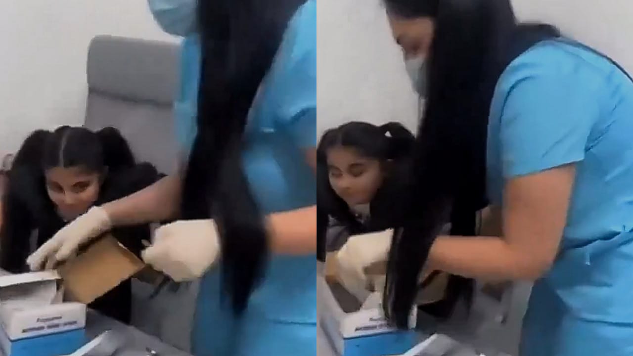 سيدة كويتية تصطحب طفلتها لإجراء عملية تجميل لها  .. فيديو