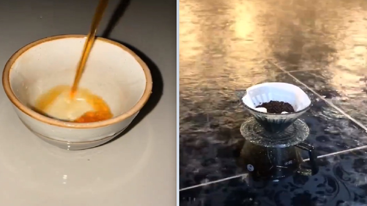 فتاة تستغل الأمطار لصناعة القهوة المقطرة..فيديو