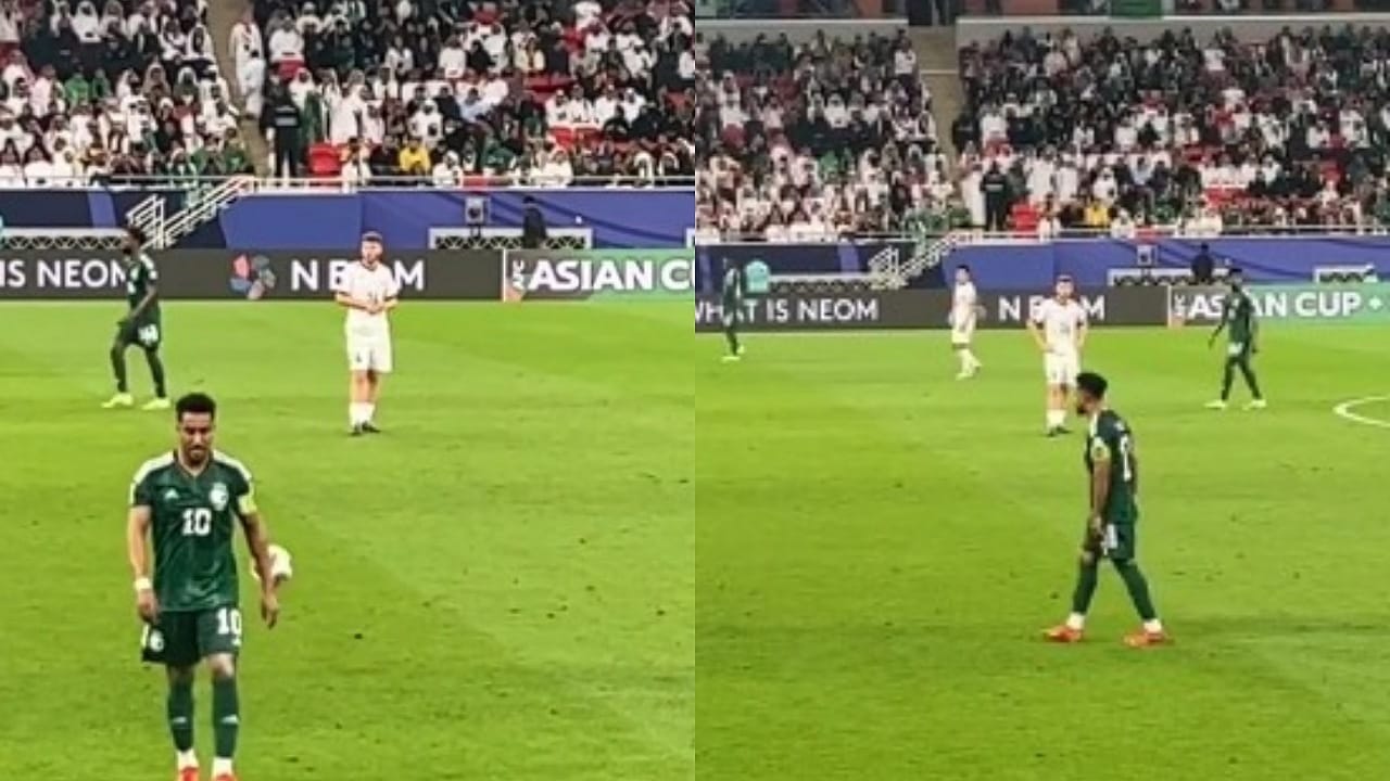جماهير تحاول استفزاز سالم الدوسري في مباراة قرغيزستان .. فيديو