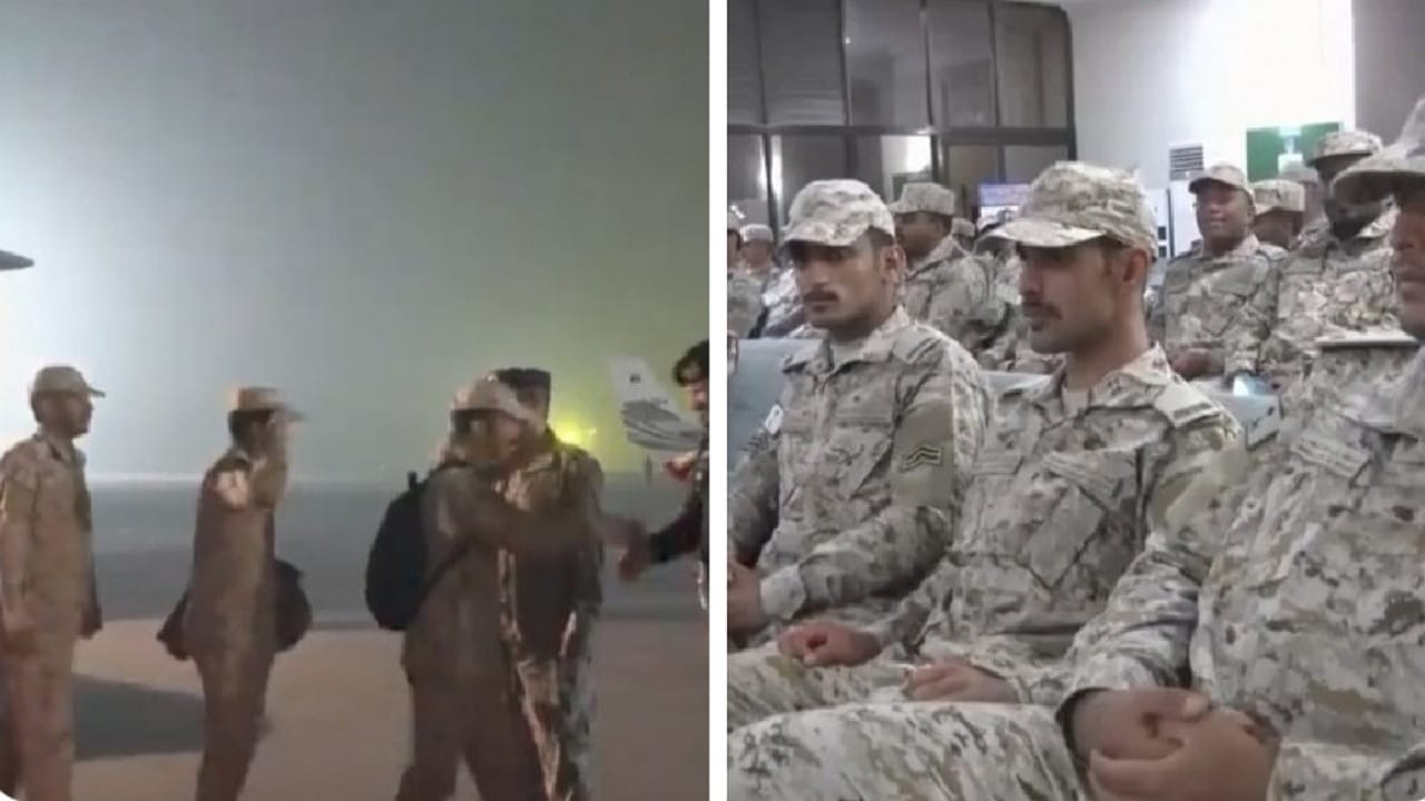 لحظة وصول القوات البرية الملكية السعودية باكستان .. فيديو