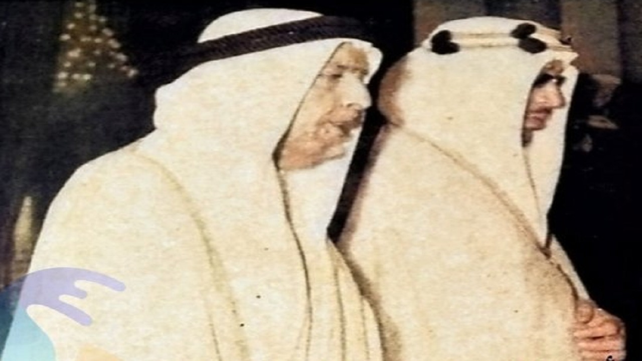 صورة نادرة لزيارة الملك سعود وأمير الكويت الراحل بمشروع الخرج الزراعي