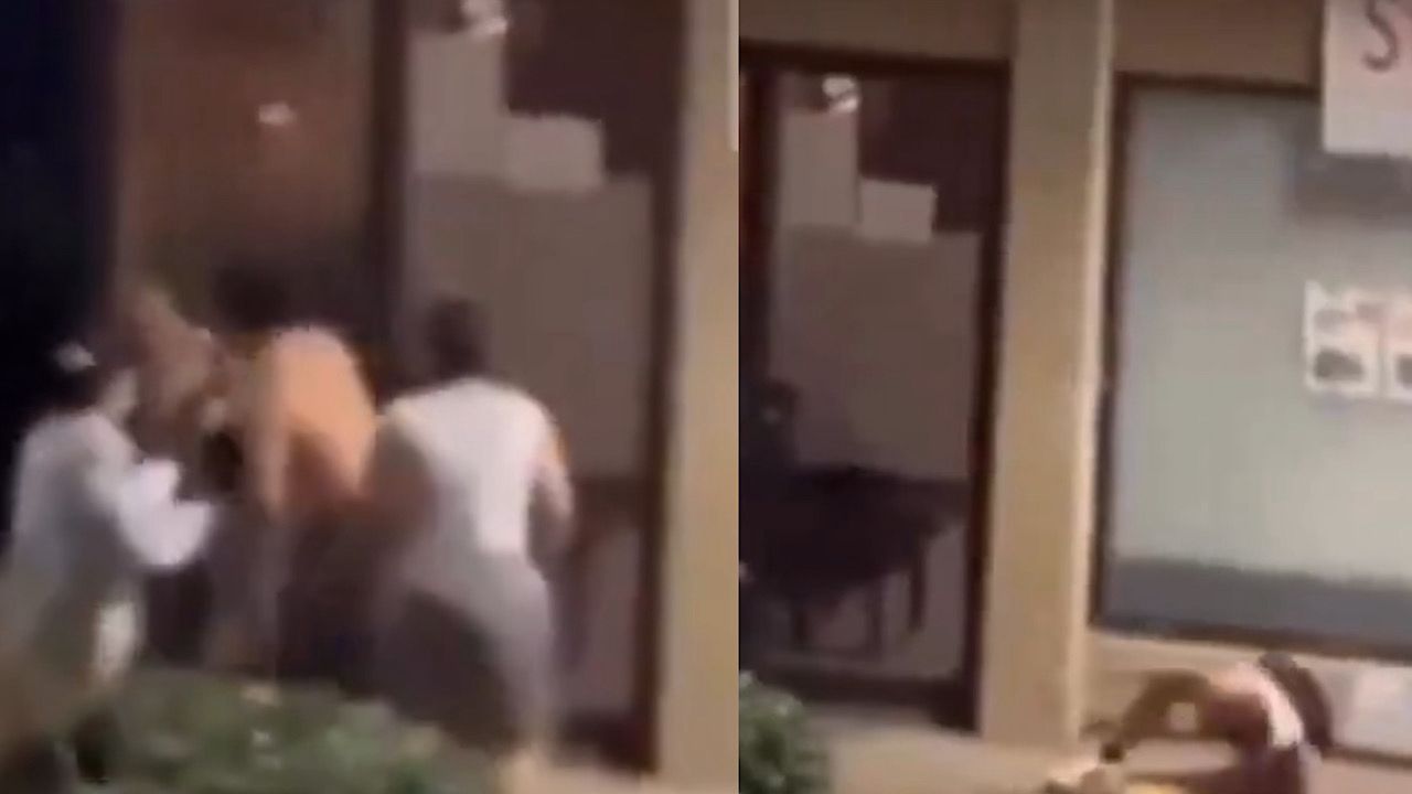 رجل أمريكي يهدد حي حاملاً ساطور في مشهد يحبس الأنفاس .. فيديو