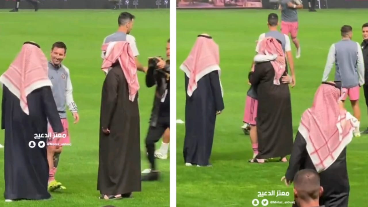 ميسي يقدم التحية لـ تركي آل الشيخ وفهد بن نافل .. فيديو