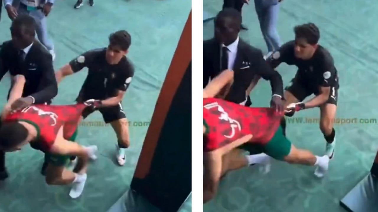 بونو يمنع زميله من الاعتداء على لاعب الكونغو .. فيديو