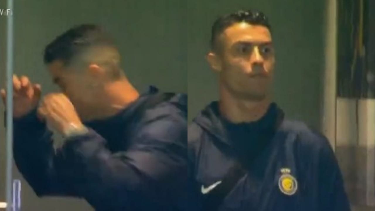 ردة فعل رونالدو بعد هدف ماني ضد الحزم .. فيديو