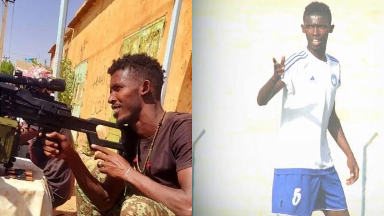 لاعب السودان عمار سفاري يخلع قميص المنتخب ويحمل السلاح في الجيش