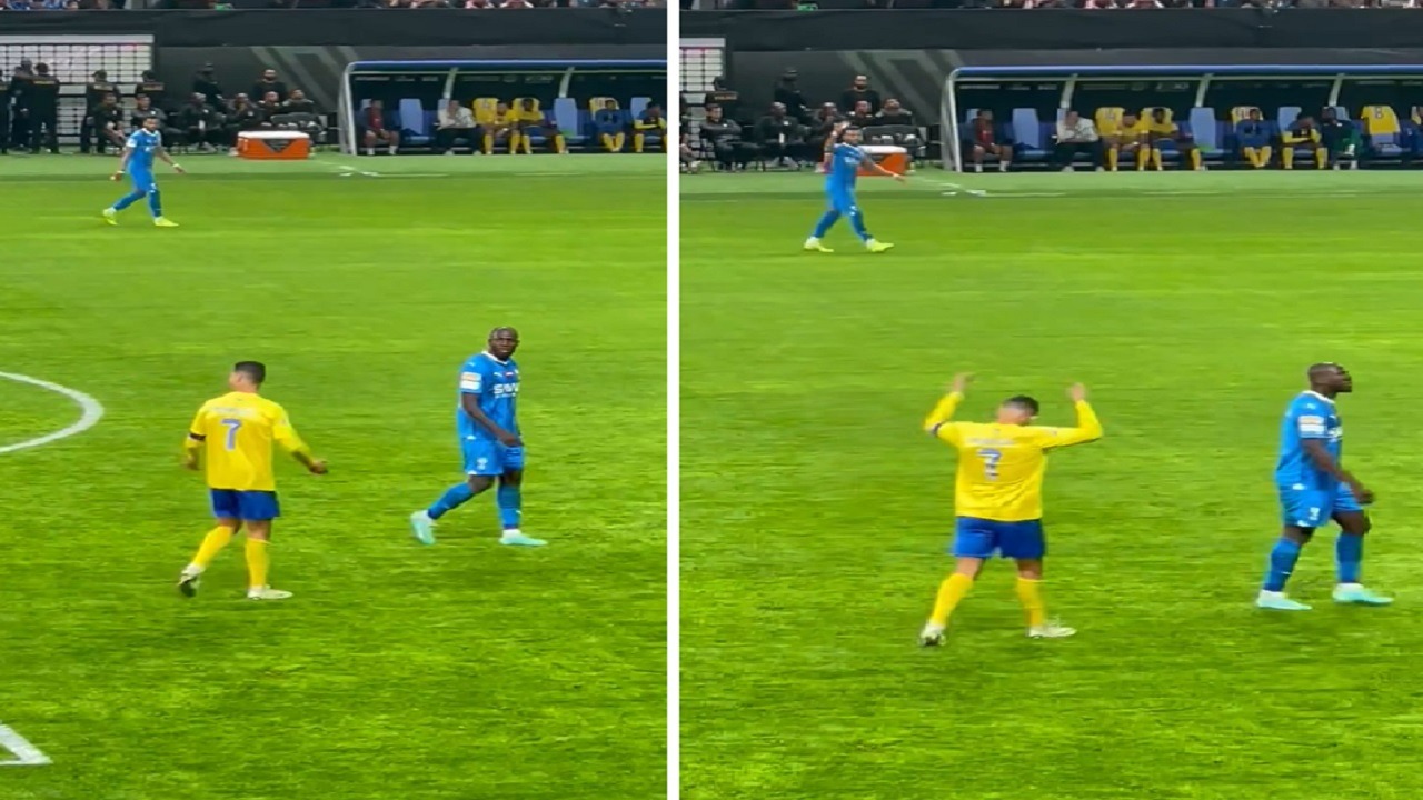 ردة فعل رونالدو بعد ترديد اسم ميسي .. فيديو