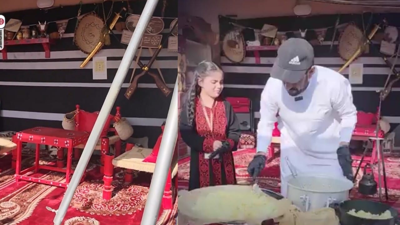 مواطن يحول ساحة منزله لمطعم بمساعدة زوجتيه.. فيديو