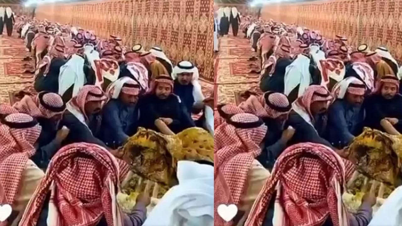 قعيد المجد يقيم مأدبة عشاء لضيوفه في حائل..فيديو