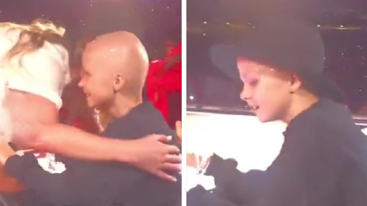 تايلور سويفت تهدي طفلة مريضة بالسرطان قبعتها .. فيديو