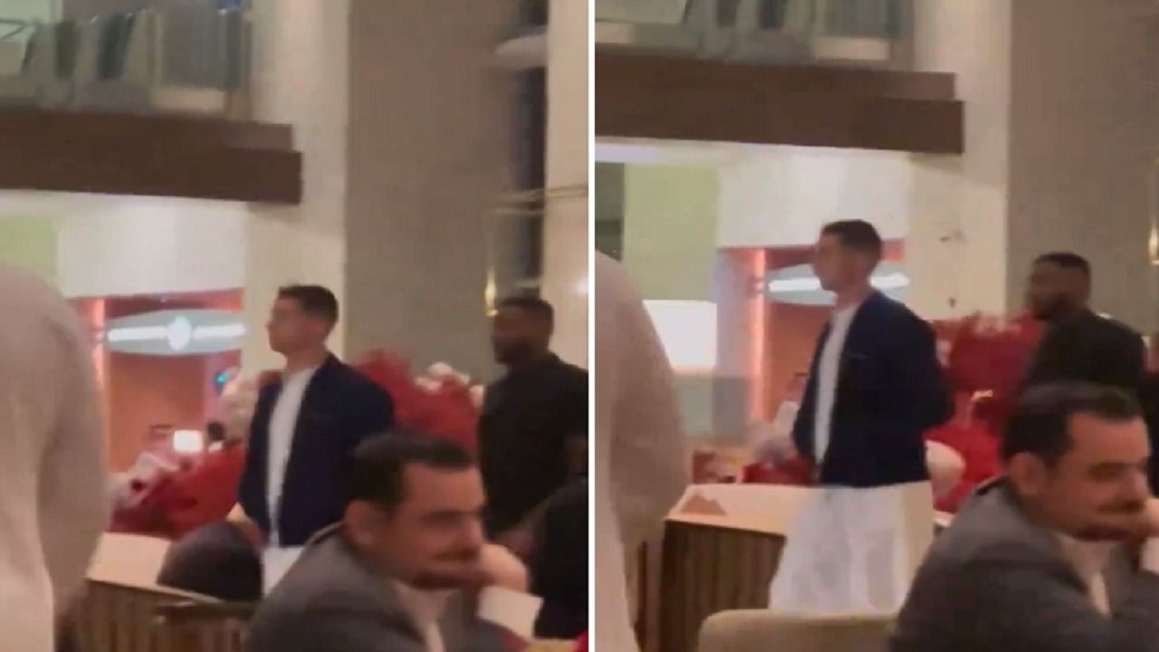 رونالدو يرتدي الثوب السعودي.. فيديو
