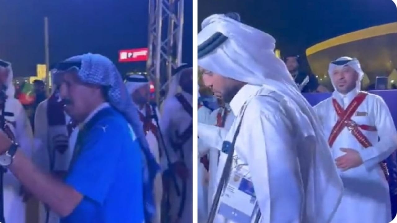 الفريان يحتفل مع القطريين بعد التتويج بكأس آسيا .. فيديو