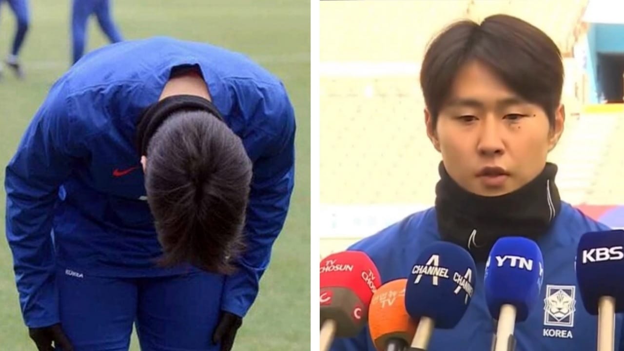 نجم كوريا الجنوبية ينحني أمام الإعلام بعد أزمة كأس آسيا .. فيديو