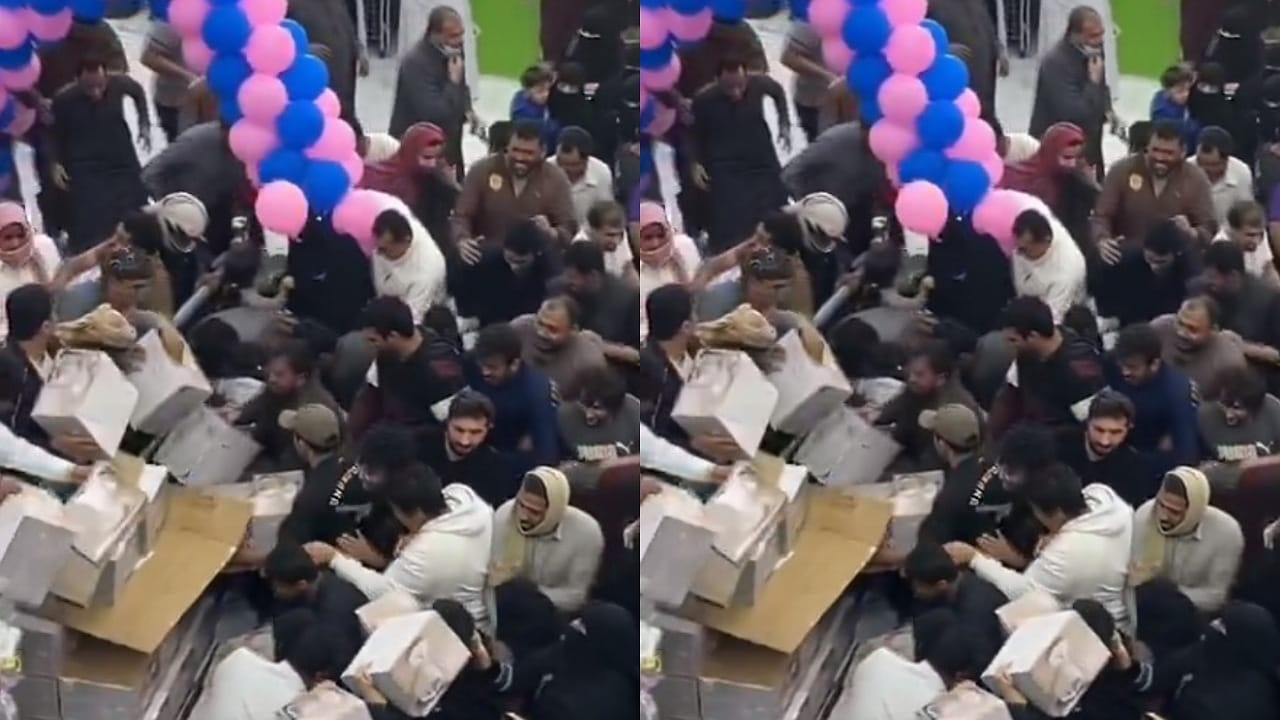 ازدحام وتدافع في أحد المحلات التجارية قبل رمضان .. فيديو