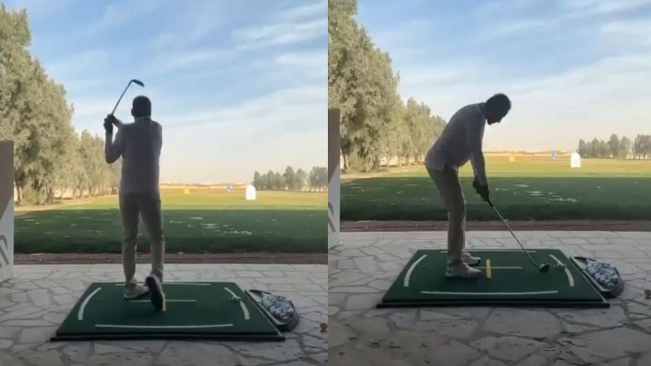 سامي الجابر يمارس لعبة الغولف .. فيديو
