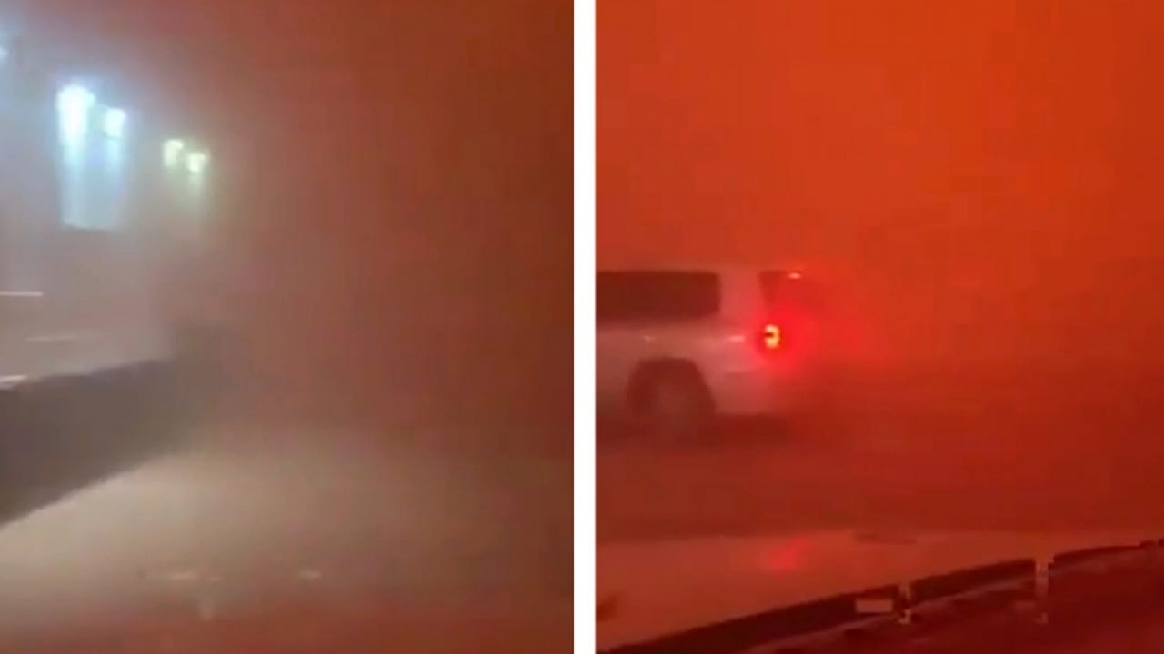 عاصفة ترابية تحول النهار إلى ليل في وادي الدواسر .. فيديو