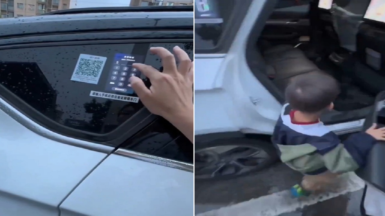 أم في الصين توثق توصيلها بسيارة ذاتية القيادة .. فيديو