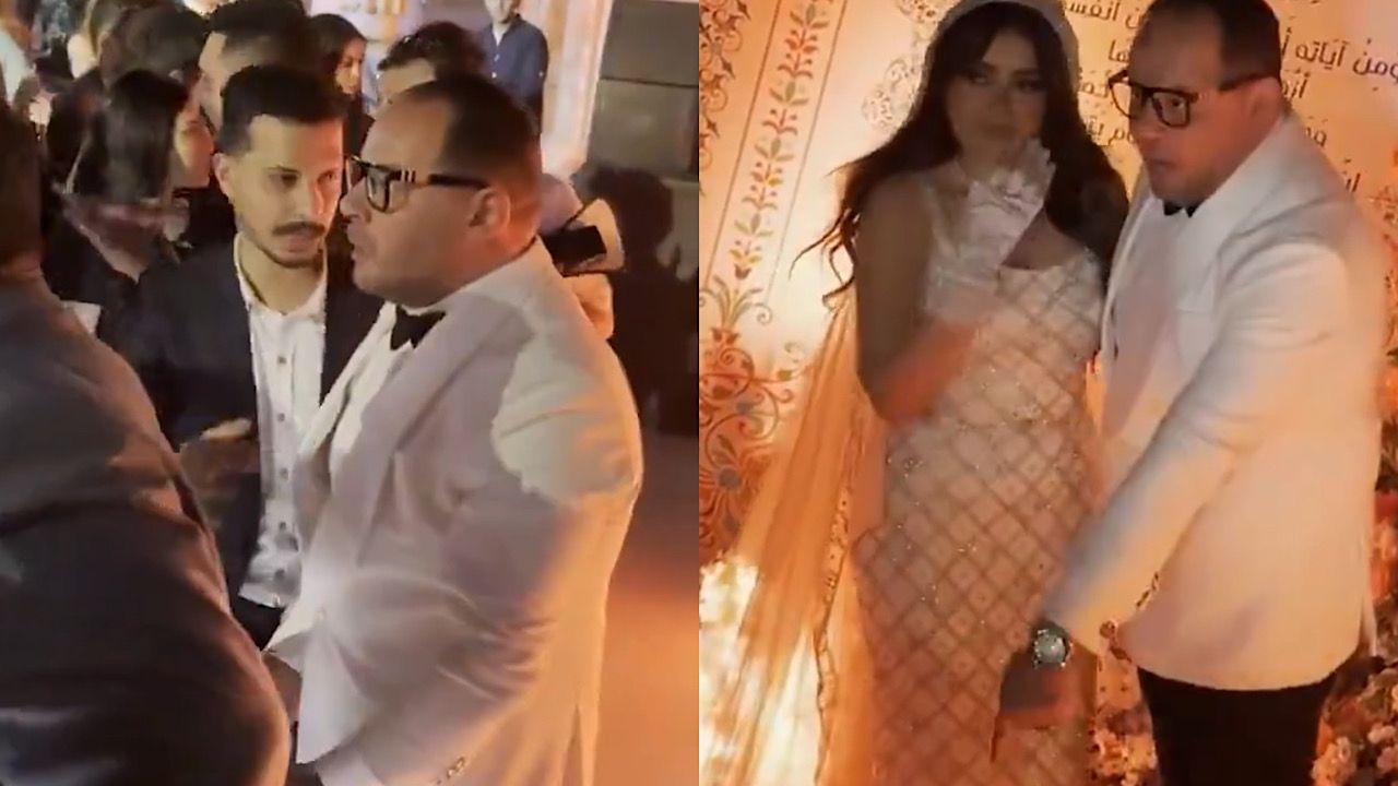 زوج ينفعل على المصورين في يوم زفافه ويدفعهم بعيدًا عن زوجته .. فيديو