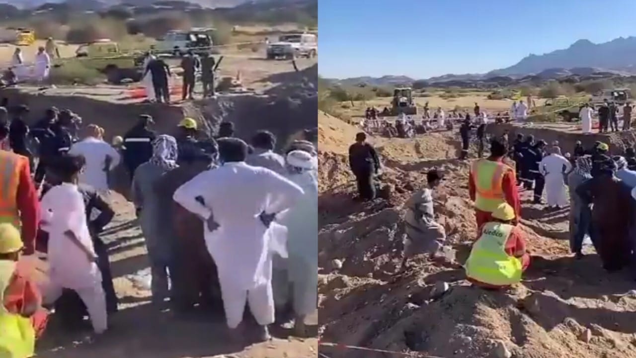 وفاة شخصين إثر انهيار بئر عليهما أثناء أعمال حفر في ينبع .. فيديو