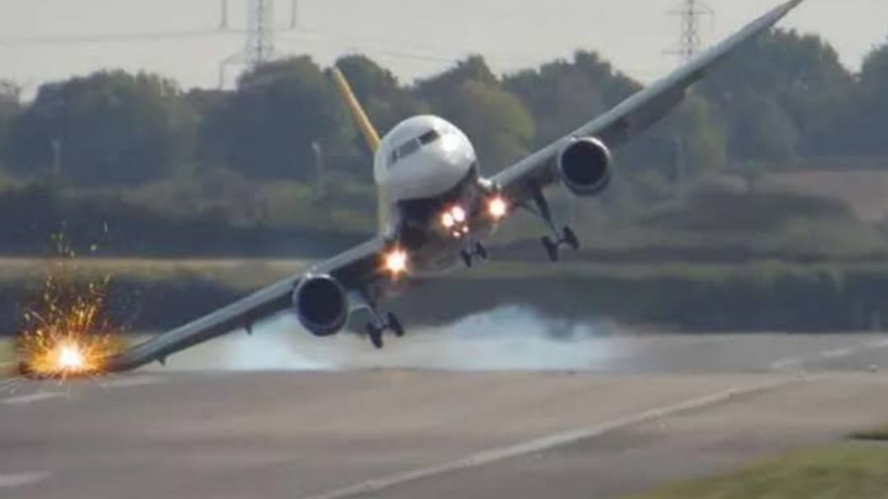 لحظة اصطدام طائرة بوينغ 767 بمدرج مطار اسطنبول .. فيديو