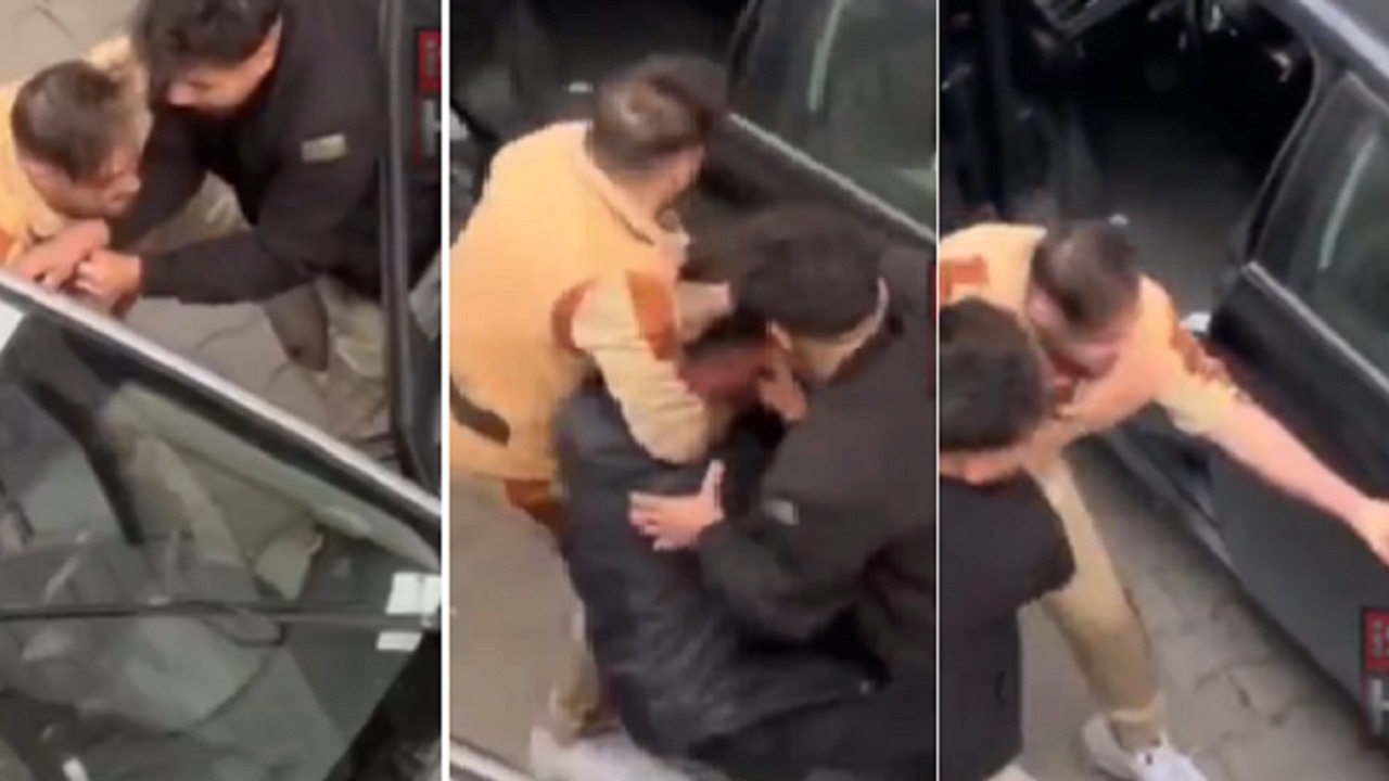 3 أشخاص يضربون رجل ويخطفوه داخل سيارة بتركيا .. فيديو