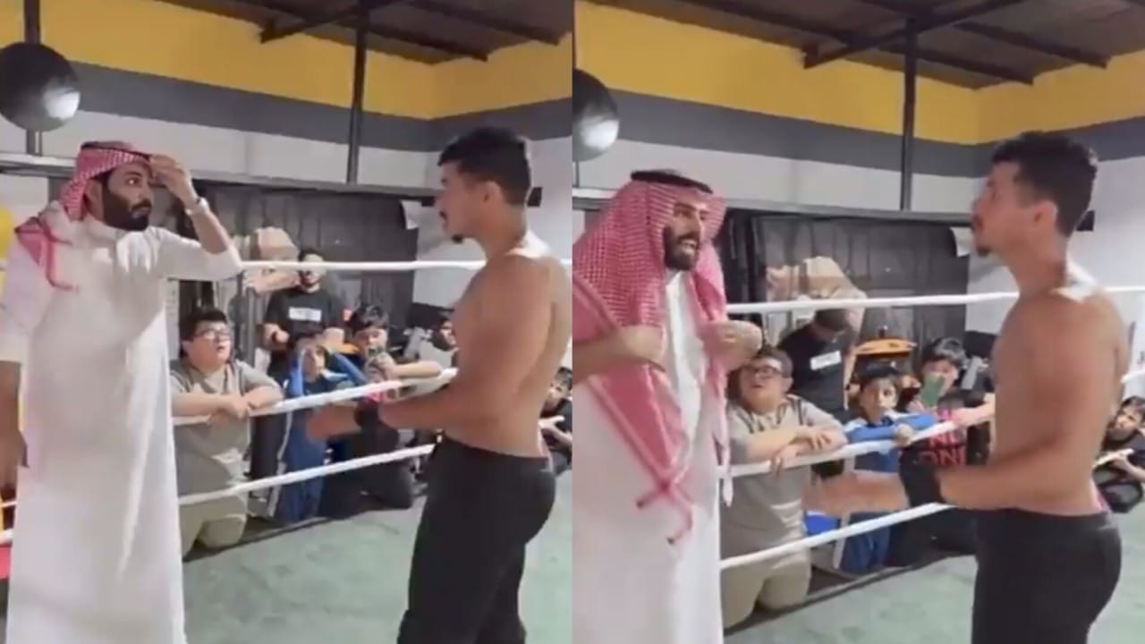 عبدالرحمن المطيري يضرب مصارع بالعقال.. فيديو
