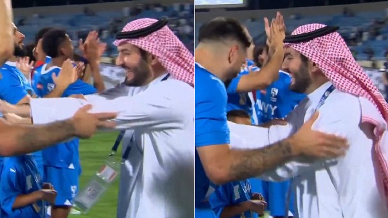 فهد بن نافل يحتفل مع ميتروفيتش بعد تحقيق لقب الدوري .. فيديو