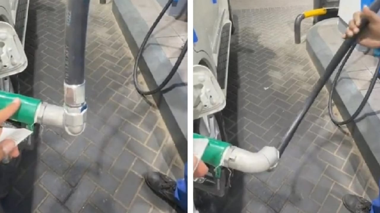شخص يطالب عامل المحطة بسكب البنزين المتبقي في الخرطوم .. فيديو
