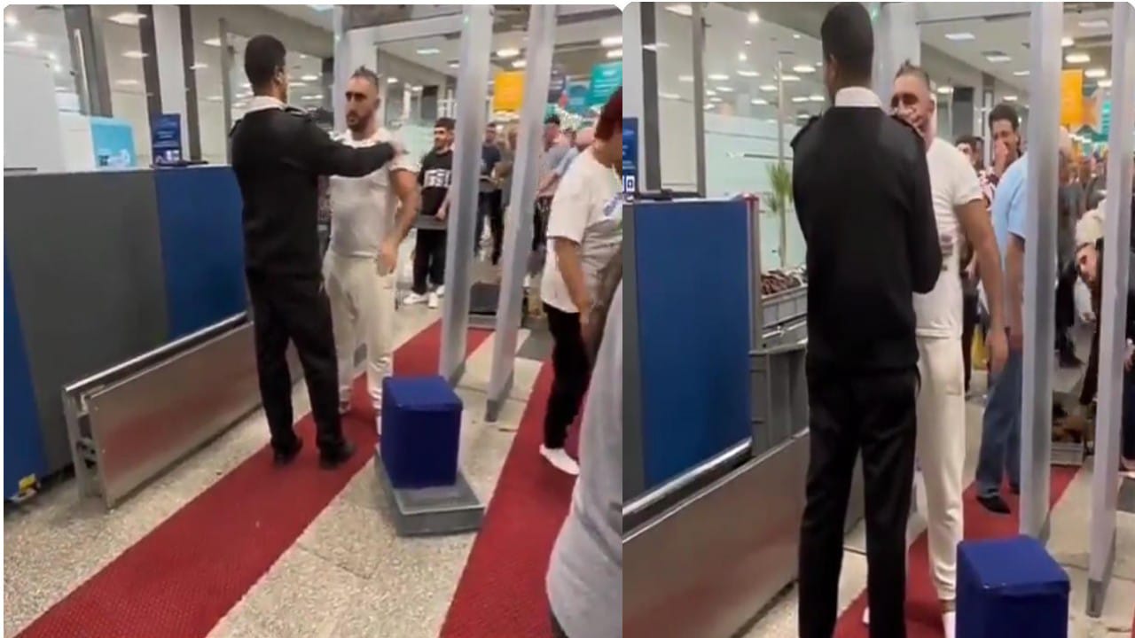 سائح أجنبي يدخل في نوبة ضحك أثناء تفتيشه بالمطار.. فيديو
