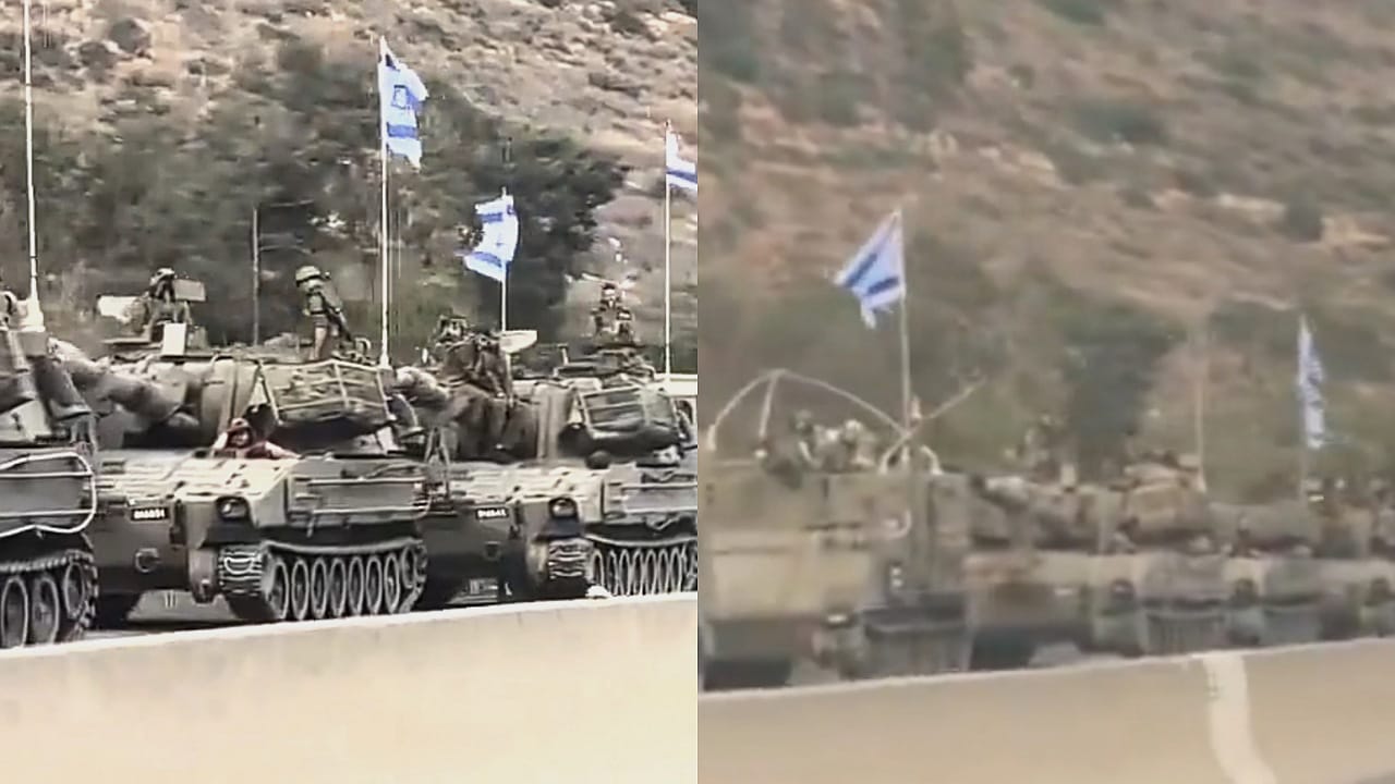 حشود عسكرية إسرائيلية متوجهة لجنوب لبنان إنذارًا بالحرب .. فيديو