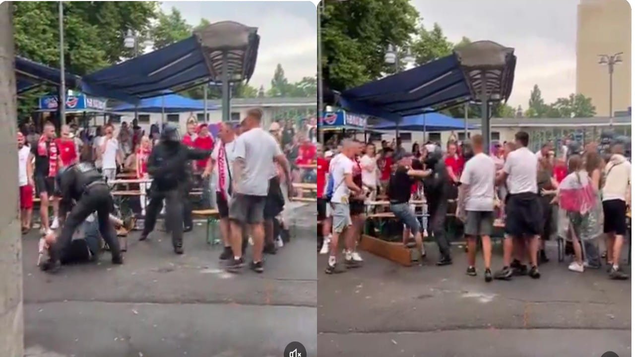 الشرطة الالمانية تعتدي على مشجعي المنتخب البولندي .. فيديو