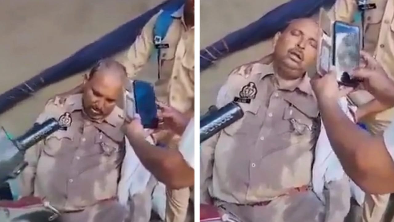 ردة فعل شرطي بعد إصابة زميله بضربة شمس تثير غضباً في الهند .. فيديو