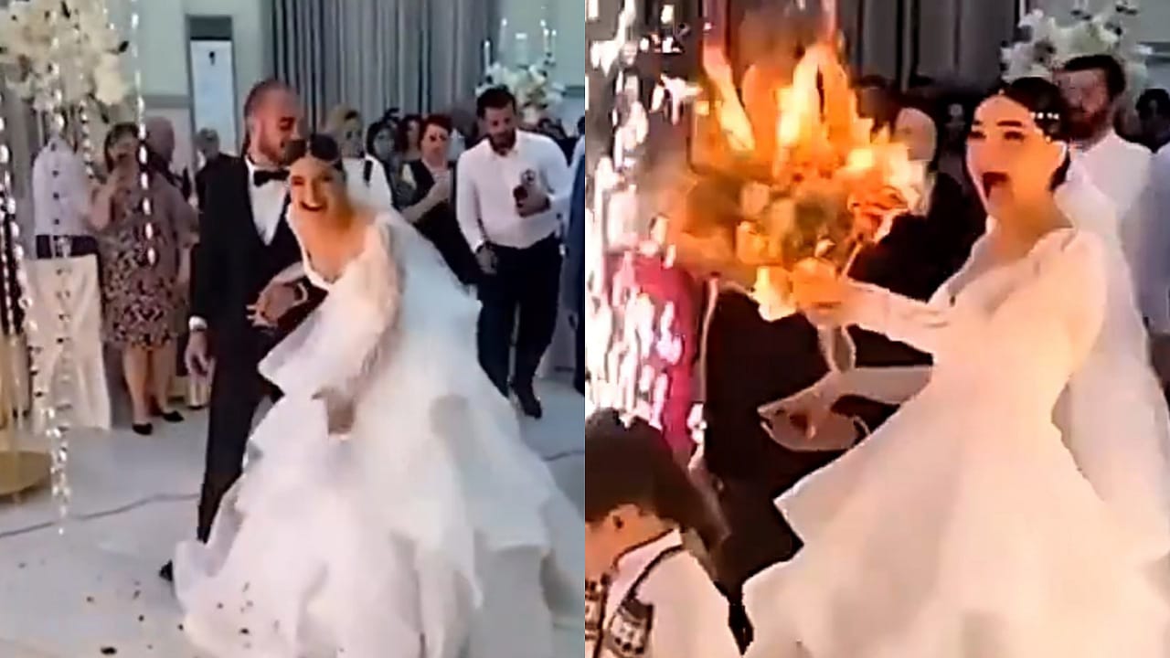 عروس تتعرض لموقف لا تُحسد عليه في حفل زفافها .. فيديو