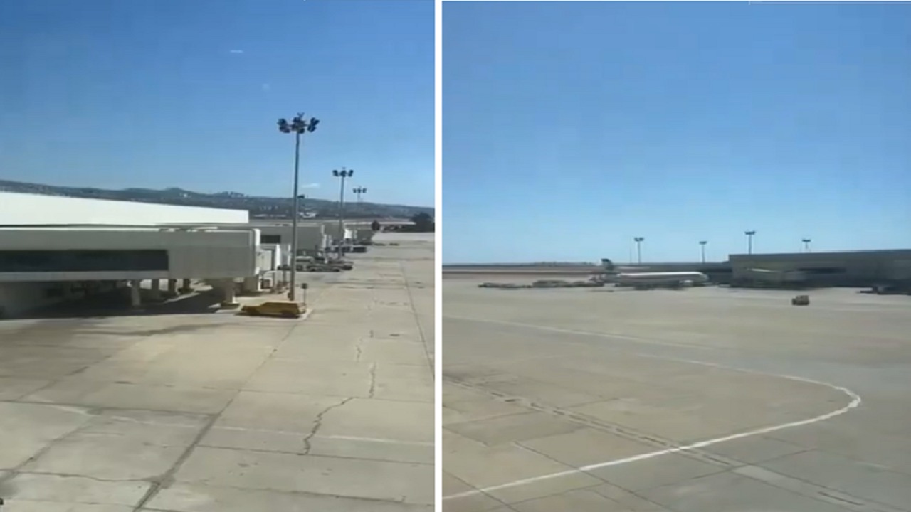 مشهد صادم لخلو مطار بيروت من الطائرات .. فيديو