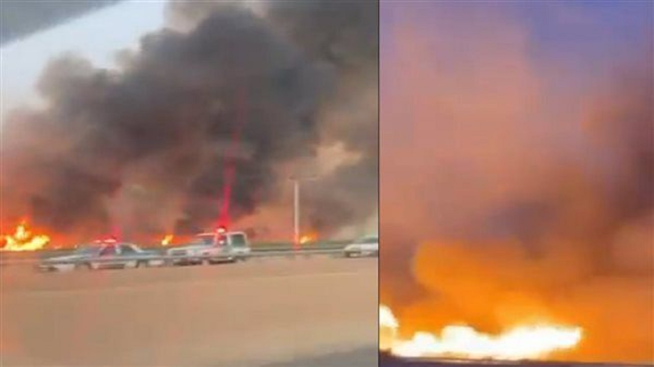 الدفاع المدني  يخمد حريق محدود في وادٍ غرب الرياض