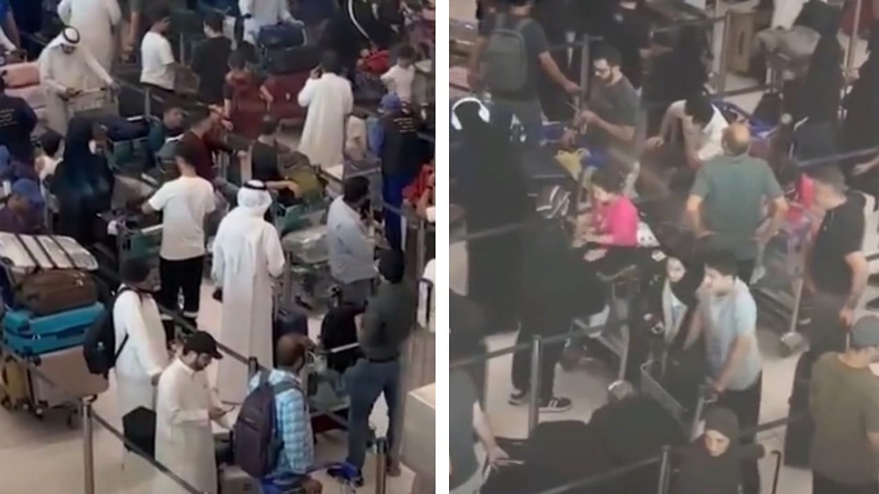 تكدس المسافرين في مطار الملك خالد الدولي&#8230; فيديو