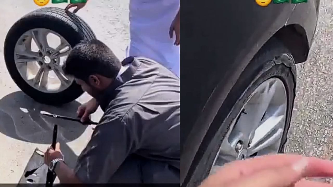 فزعة 3 شباب لفتاة بعد توقف سيارتها في الرياض .. فيديو