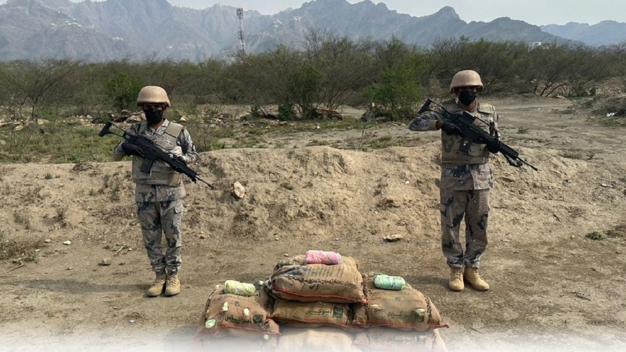 حرس الحدود بجازان يحبط تهريب  115 كيلوجرام من نبات القات