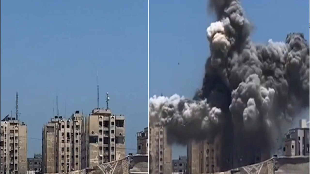 لحظة تدمير الطائرات الإسرائيلية بناية ضخمة شرق النصيرات.. فيديو