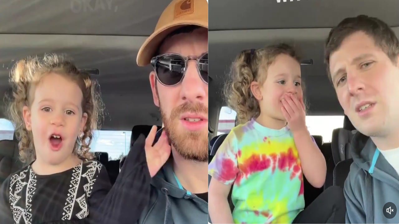 رد فعل مفاجئ من طفلة بعد رؤية والدها بدون لحية.. فيديو