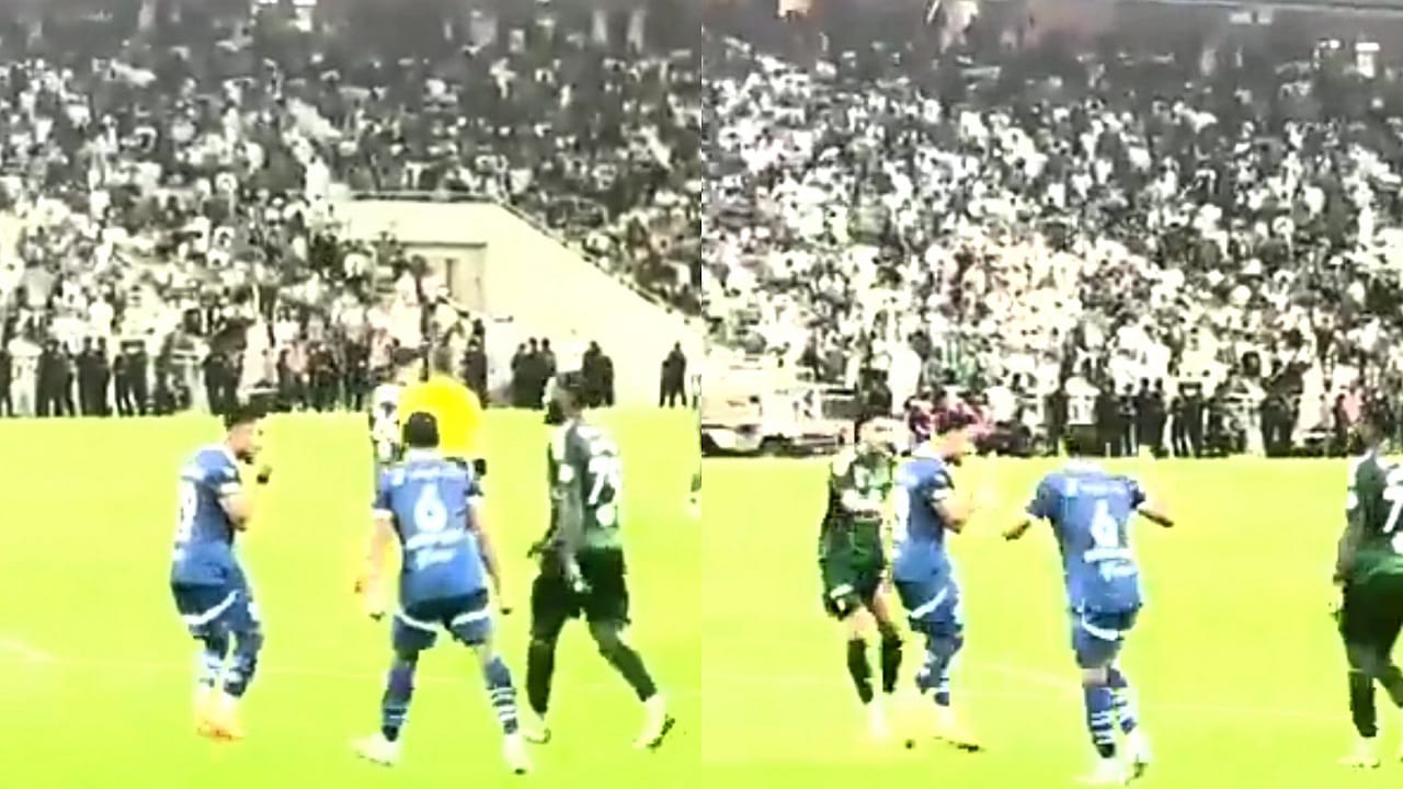 لاعبي الهلال يحتفلان أمام كيسيه بعد الهدف الثاني .. فيديو