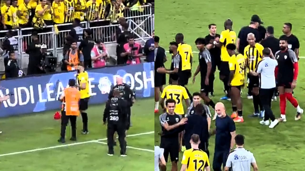 ديابي وبنزيما يحتفلان مع جماهير الاتحاد بالانتصار  ..  فيديو