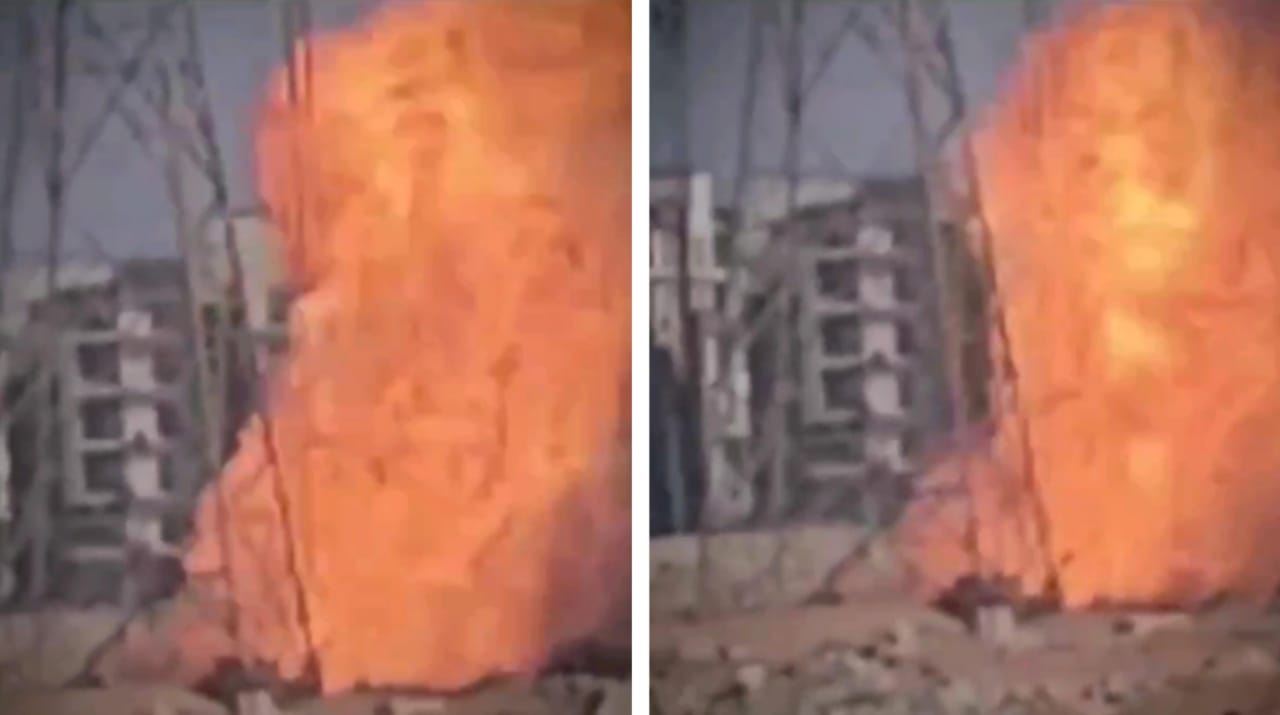 حريق ضخم إثر انفجار خط غاز في مصر .. فيديو