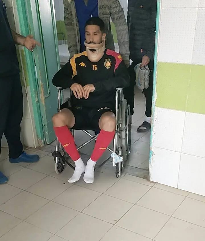 حادث اصطدام قوي بين لاعبي الترجي التونسي .. صور