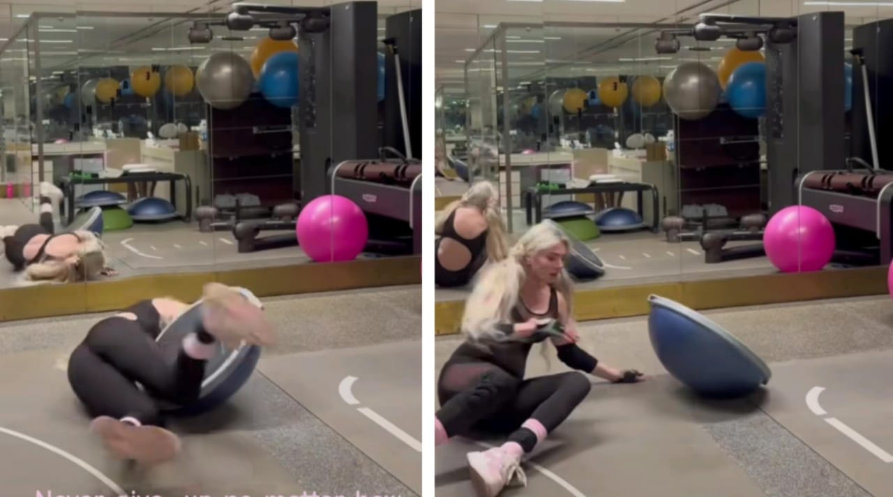 ميريام كلينك تتعرض لحادث قوي أثناء تمارينها في الجيم.. فيديو